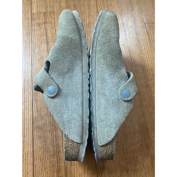 BIRKENSTOCK Boston Soft Footbed Clog Unisex Slip On Size M5 W7 Taupe Boho Indie - Picture 2 of 10